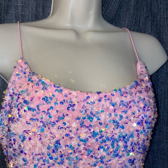 B Darlin Pink Sequin Mini Dress - Picture 3 of 5